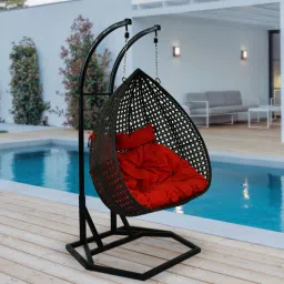 outkraft Zermatt Wicker Swing In Brown Finish-picture-17