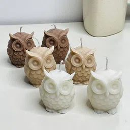 rishargi creation Lucky Owl Candle | Pair of 2 Candle image 5