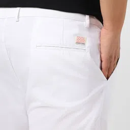 urbano plus Men Regular Fit White Pure Cotton Trousers image 5