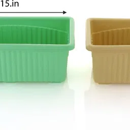 psa 4 Pcs Balcony Garden Rectangular Vegetable Flower Planter Resin Box Planting Pot Plastic Vase image 2