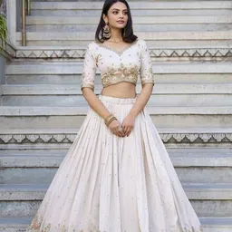 sandykart Embroidered Semi Stitched Lehenga Choli image 1