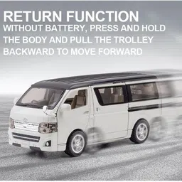 arniyavala 1/32 toyota hiace Model Pull Back Die-cast Car Racing Van for kids image 3