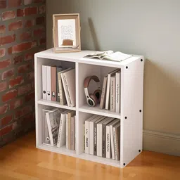 4 Cube Bookshelf, Multi-Purpose Storage Organizer for Home, Office & Classroom Engineered Wood Open Book Shelf-image-9