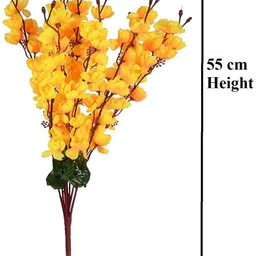 flipkart perfect homes Yellow Orchids Artificial Flower image 2