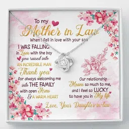 rakva Gift Mom Necklace, Necklace Mother In Law Thank You For Welcoming Me Necklace Rhodium Cubic Zirconia Sterling Silver Pendant Set-picture-15