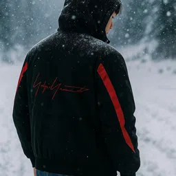 HEATGO RedX Black Hoodie Jacket Striped Men Wind Cheater image 2