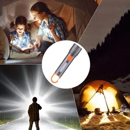 akr Zoomable Metal LED Torch ,5 Different Modes,50W Flashlight and 36W COB Light 6 hrs Torch Emergency Light image 3