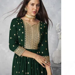 xomantic fashion Women Georgette Kurta Sharara Dupatta Set image 2