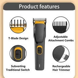 HTTCC Waterproof 509 Chargeable Beard Moustache Trimmer Powerful Hair Clipper Razor BT Fully Waterproof Trimmer 1200 min Runtime 4 Length Settings image 3