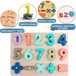 shalafi Wooden 0 to 9 Number Math Sign Puzzle for Kids Baby Toys Math Counting Puzzle-picture-11
