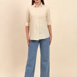 sofisty Women Regular Fit Striped Button Down Collar Casual Shirt image 5