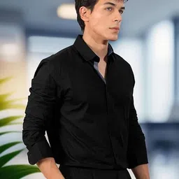 jagrutifashion Men Regular Fit Solid Spread Collar Formal Shirt image 4