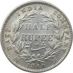 vkcoins HALF RUPEE 1840 - VICTORIA QUEEN RARE SILVER PLATED COIN Modern Coin Collection image 1