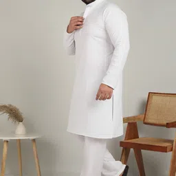 metronaut plus Men Solid Pure Cotton A-line Kurta image 3