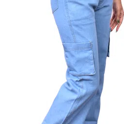 glamhood Women Jogger Fit Mid Rise Blue Jeans-picture-26