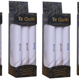 Te Quiti handkerchief for men boys girls women embroidered with monogram I pack of 12 ["White","Multicolor"] Handkerchief-picture-15