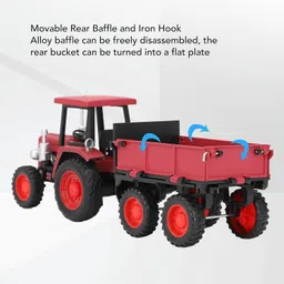 zuuluzrs 4-Wheel Tractor Vintage Design Classic Retro Model With Trolly image 3