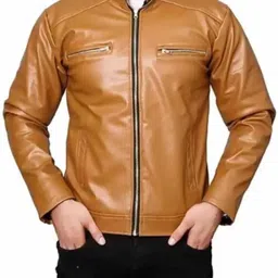 lapataclub Men Solid Leather Jacket image 4
