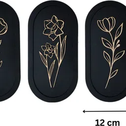 woodscut Floral Wall Decoration Panel Set | 3 Frame Set Wooden Wall Decor Art Pack of 3 image 2