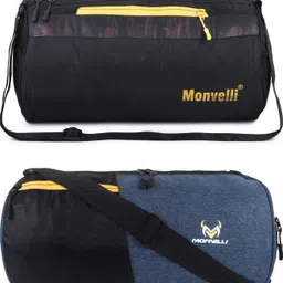 monvelli 20 L Gym Duffel Bag - GYM DUFFLE BAG FOR INDOOR OUTDOOR SPORTS - Black, Black, Blue-picture-25