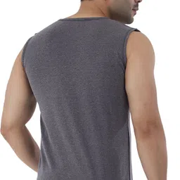 Selfcare Selfcare Men Soft Polycotton Lycra Solid Thermal Sleeveles Round Neck Top|SW1040 Men Top Thermal image 2