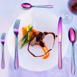 openzest Hammered Rainbow Cutlery Set of 10 Pcs Stainless Steel Cutlery Set image 3