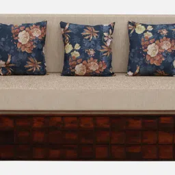 woodsworth from pepperfry Diamond Sheesham Wood Pull Out 3 Seater Sofa Cum Bed In Scratch Resistant Honey Oak finish image 5