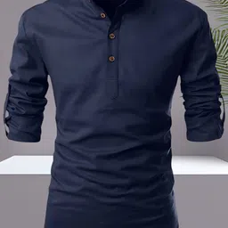 primeicon Men Solid Cotton Blend Straight Kurta-picture-12