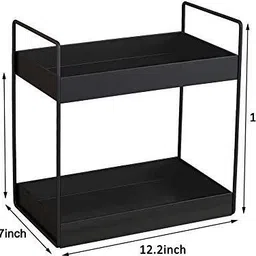 pikify Iron Standing Rack Bathroom Counter Top Storage Shelf Cosmetic Organizer Holder Iron Wall Shelf image 4