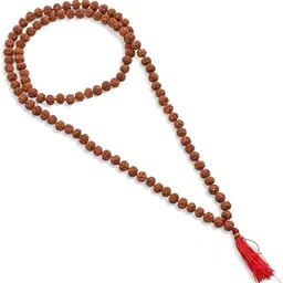 vibesle 7 Mukhi Rudraksha Mala 108+1 Beads | Certified 7mm Rudraksha Rudraksha Necklace image 1