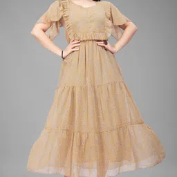 rosasignora Women Maxi Brown Knee Length Dress-picture-23
