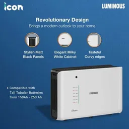 luminous ICON1600 Pure Sine Wave Inverter with ILTT26060 Tubular Inverter Battery image 3