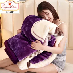 signature Floral Double Mink Blanket for Heavy Winter-picture-17