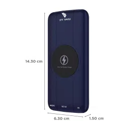 vaku luxos Vaku Rapid OS 10000 mAh 15W Fast Charging Power Bank (1 Micro USB Type B, 1 Type C & 2 Type A Ports, Wireless Charging, Blue) image 2