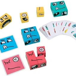 kidoyz Face Changing Puzzles Emotion Change Toy with 16 Face Cube and 72 Cards image 2