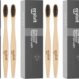 Bamboo Charcoal Toothbrush (2Pcs) Natural | Eco-Friendly Toothbrush (Pack Of 3) Ultra Soft Toothbrush-image-27