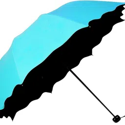 aviation creation Magic Umbrella (Sky Blue) | Color Changing Floral Design | UV Protection Umbrella image 1