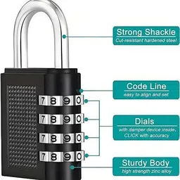 deodap Zinc Alloy Metallic Smart Lock image 2