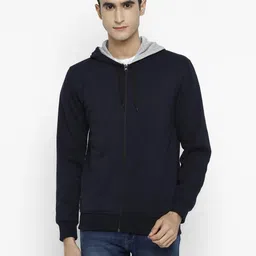 alan jones Men Full Sleeve Solid Hooded Sweatshirt image 1