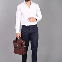 fubar Men Regular Fit Blue Viscose Rayon Trousers image 5