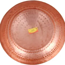 shivshakti arts Pure Copper Laddu Gopal Bath Taman, Tokkri, Parat, Platter - Designer - Big, 10 Inch Tray image 4