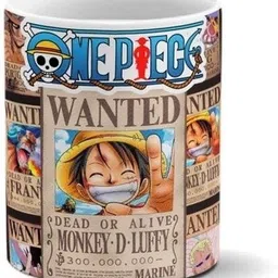 craft maniacs ONE PIECE MONKEY D LUFFY WANTED POSTER WHITE MUG FOR MONEY D LUFFY LOVERS Ceramic Coffee Mug-picture-11