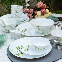 laopala Pack of 47 Opalware Novo Collection Vivid Green Dinner Set image 5