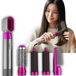PROSPERAGLOBAL 5-in-1 Hot Air Brush for Women | Dryer, Volumizer, Attachments | 3 Heat Speeds Hair Straightener Brush-picture-35