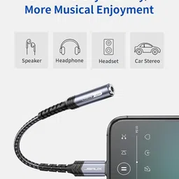 Zeitel Silver Lightning to 3.5mm Headphone Adapter Compatible with iPhone 14 13 12 11 X Phone Converter image 3