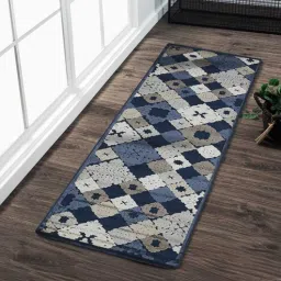 obsessions Blue and Cream Persian 2x3 Feet Machine Made Runner-picture-24