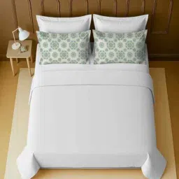 mayfair homes london White 100% Cotton Super King Bedsheet with 2 Pillow Covers-picture-23