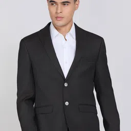 Men Solid Tuxedo Style Formal Blazer-image-54