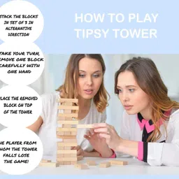 dp tools Tipsy tower game, Jenga, Tumbling tower game, Learning toy, Wooden toys for kids image 4