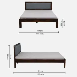 woodsworth from pepperfry Narvik Sheesham Wood King Size Bed In Provincial Teak Finish image 2
